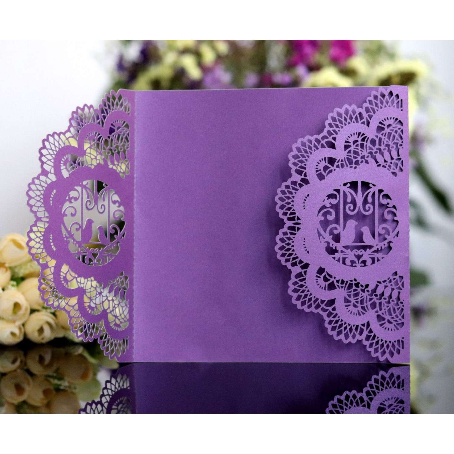 Laser Holder Square Invitation Card Wholesale Wedding Supplies